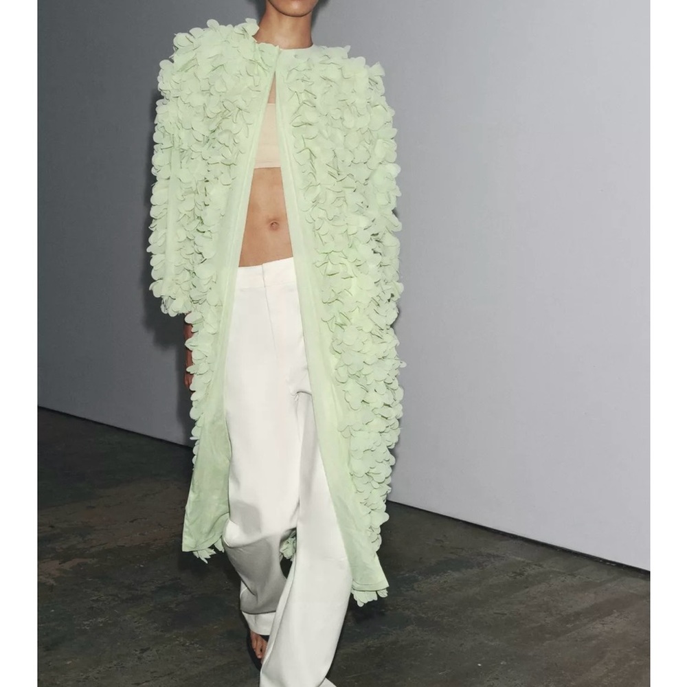 Zara Light Mint Floral Appliqué Cape